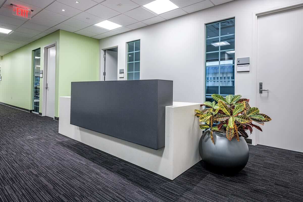 Sample Receiving Desk Custom Reception Desk Design & Casework | Hamilton Casework